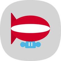 Zeppelin Flat Curve Icon Design vector