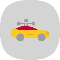 Smart Car Flat Curve Icon Design vector