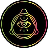 Eye Of Providence Line Gradient Due Color Icon Design vector