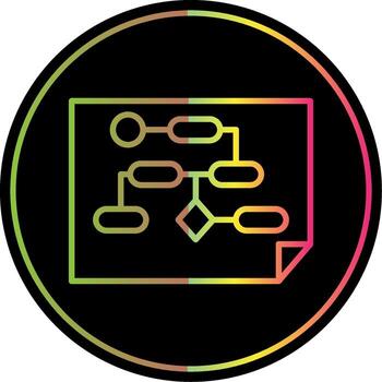 trabajo fluir proceso línea degradado debido color icono diseño vector