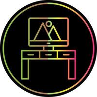 Workplace Line Gradient Due Color Icon Design vector