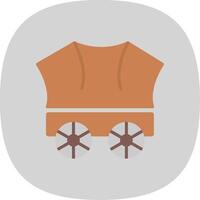 Wagon Flat Curve Icon Design vector