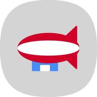 Blimp Flat Curve Icon Design vector