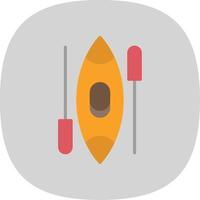 Canoe Flat Curve Icon Design vector