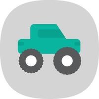 Monster Truck Flat Curve Icon Design vector