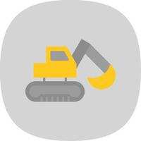 Digger Flat Curve Icon Design vector