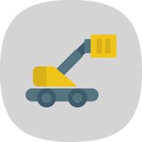 Boom Lift Flat Curve Icon Design vector