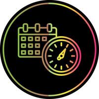 Timing Line Gradient Due Color Icon Design vector