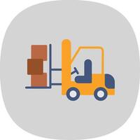 Forklift Flat Curve Icon Design vector