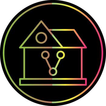 Sharing House Line Gradient Due Color Icon Design vector