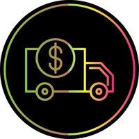 Delivery Van Line Gradient Due Color Icon Design vector