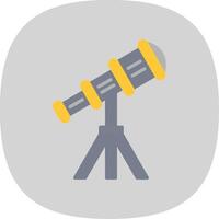 Telescope Flat Curve Icon Design vector