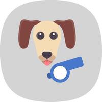 perro plano curva icono diseño vector