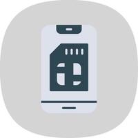 Sim Card Flat Curve Icon Design vector
