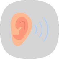 Ear Flat Curve Icon Design vector