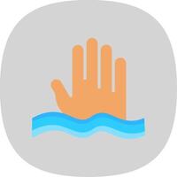 Sinking Flat Curve Icon Design vector