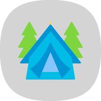 Tent Flat Curve Icon Design vector
