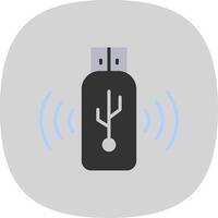 Usb Flat Curve Icon Design vector