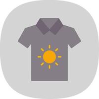 camiseta plano curva icono diseño vector