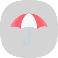 Parasol Flat Curve Icon Design vector