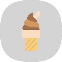 Ice Cream Flat Curve Icon Design vector