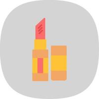 Lipstick Flat Curve Icon Design vector