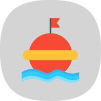 Buoy Flat Curve Icon Design vector