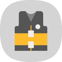 Lifejacket Flat Curve Icon Design vector