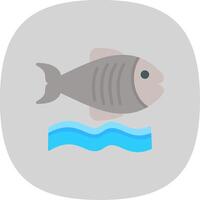 Flounder Flat Curve Icon Design vector