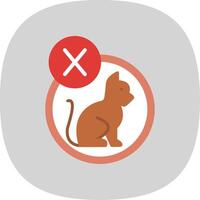 No Pets Allowed Flat Curve Icon Design vector