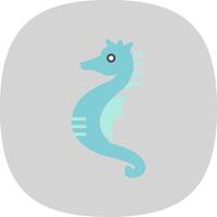 Seahorse Flat Curve Icon Design vector