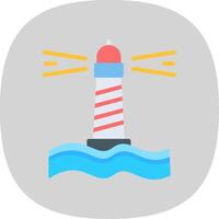 Lighthouse Flat Curve Icon Design vector