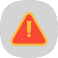 Warning Sign Flat Curve Icon Design vector