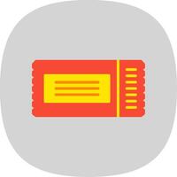 Ticket Flat Curve Icon Design vector