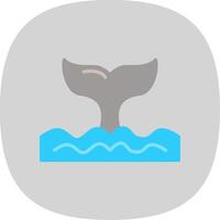 Whale Flat Curve Icon Design vector