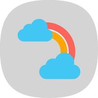 Rainbow Flat Curve Icon Design vector