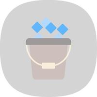 Ice Bucket Flat Curve Icon Design vector