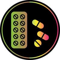 Pills Glyph Due Color Icon Design vector