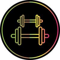 Dumbbell Line Gradient Due Color Icon Design vector