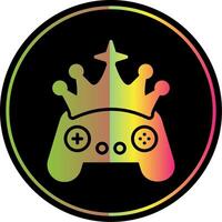 Crown Glyph Due Color Icon Design vector