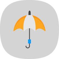 Umbrella Flat Curve Icon Design vector