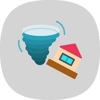 Tornado Flat Curve Icon Design vector