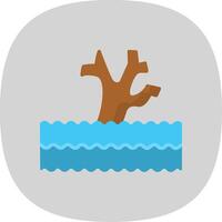 Flood Flat Curve Icon Design vector