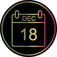 December Line Gradient Due Color Icon Design vector