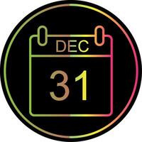 December Line Gradient Due Color Icon Design vector