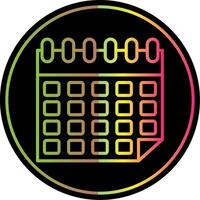 calendario línea degradado debido color icono diseño vector