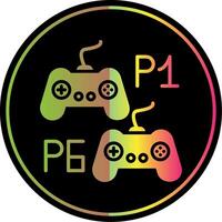 Player Versus Player Glyph Due Color Icon Design vector