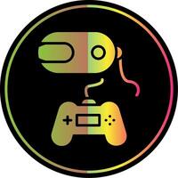 Vr Game Glyph Due Color Icon Design vector