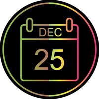 December Line Gradient Due Color Icon Design vector