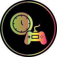 hora glifo debido color icono diseño vector